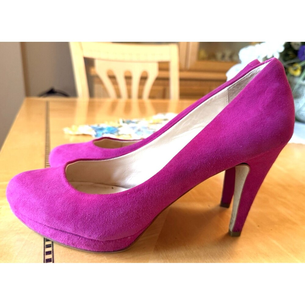 Sacha London Sz 9.5 Julie Pink Fuchsia Suede Platform Stiletto Heels Pumps Shoes